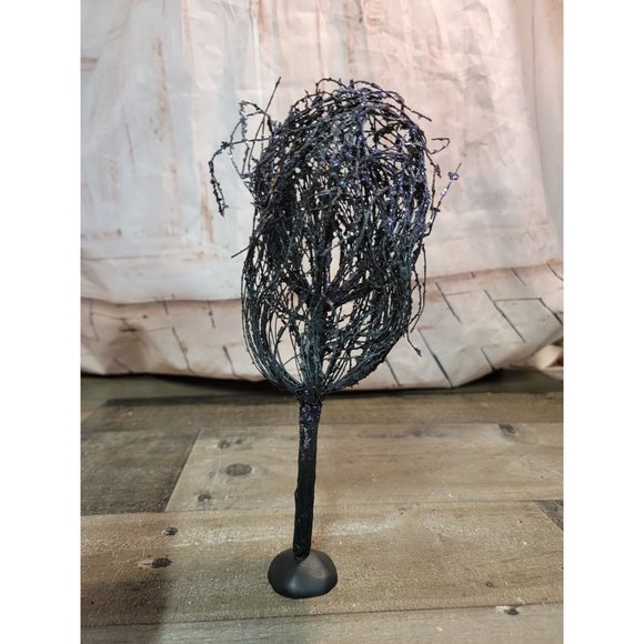Halloween black nest glitter scary Bare Branch tree Department 56 Village access - Picture 2 of 4